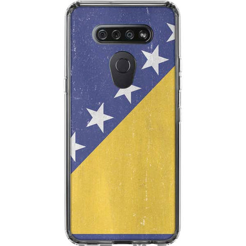 Bosnia and Herzegovina Flag Distressed LG K51/Q51 Clear Case
